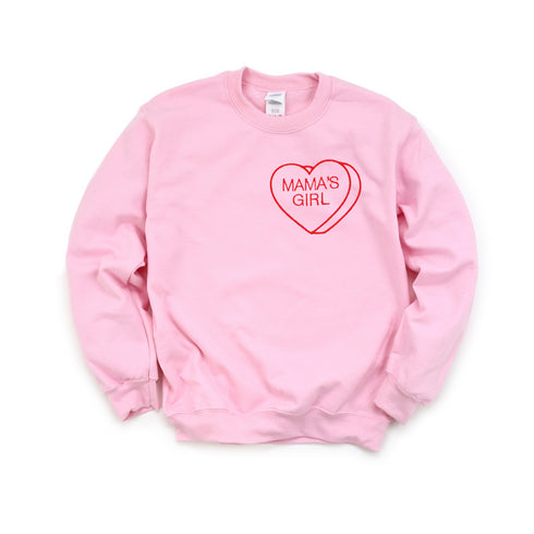 Valentines Day Embroidered Heart - Adult/Kids Sweatshirt