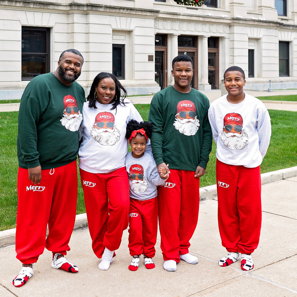 Holiday Family Matching DJ Santa Lounge Set - Sweatshirt and Pants