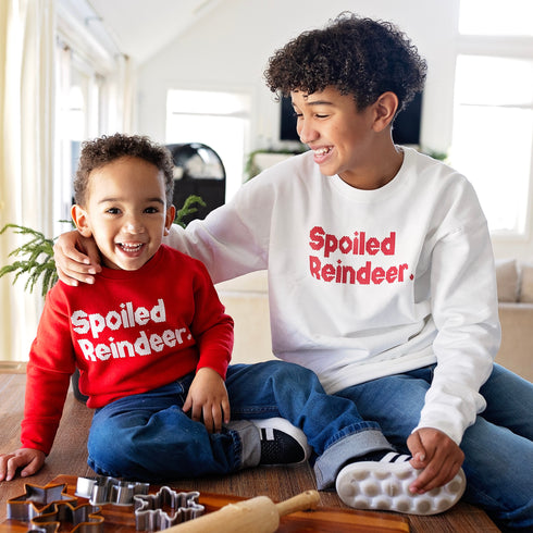 Christmas Mama Claus, Daddy Claus, and Spoiled Reindeer Family Sweatshirt set