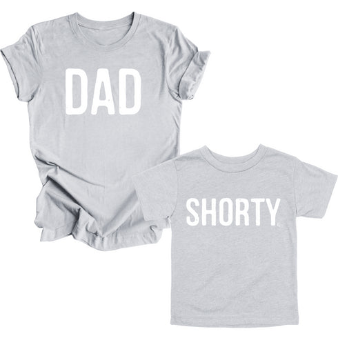 Dad and Shorty Matching Shirts - Heather Grey (2 Set Shirts)