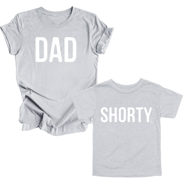 Dad and Shorty Matching Shirts - Heather Grey (2 Set Shirts)