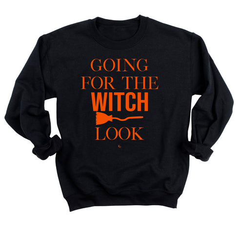 Adult Halloween Shirt - Going For The Witch Look Black Sweatshirt/T-shirt
