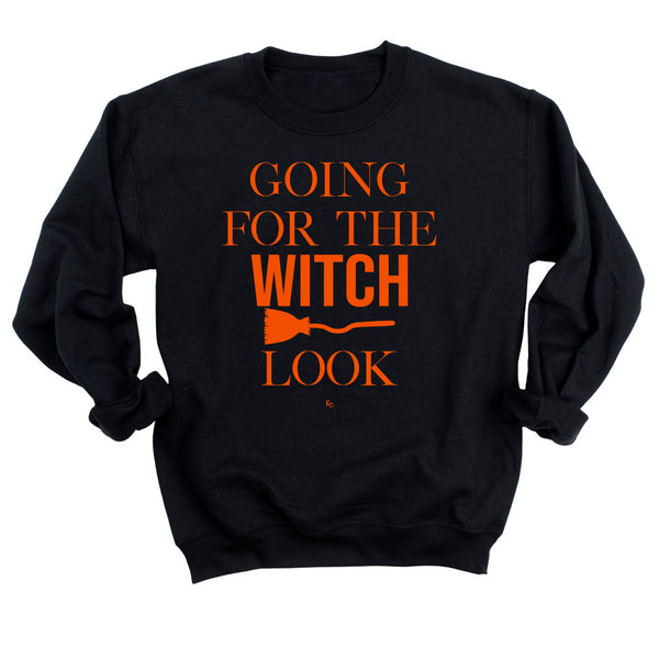 Adult Halloween Shirt - Going For The Witch Look Black Sweatshirt/T-shirt