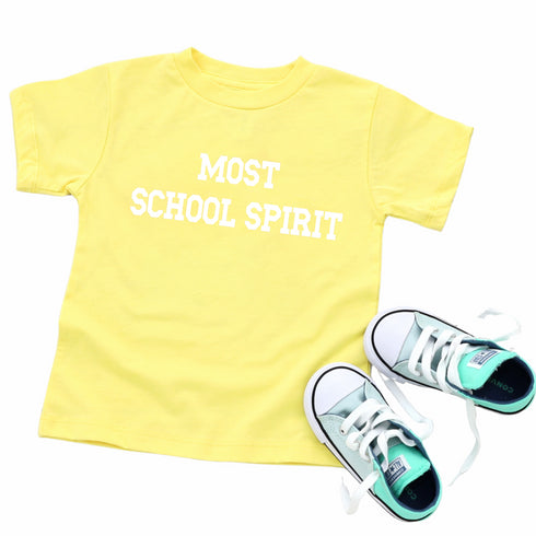 Back to School- "Most School Spirit" Kids Multiple Color T-shirt