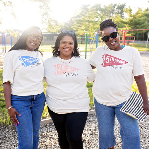 Custom Name - Teacher/School Personnel Banner T-shirt