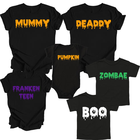 Halloween Family Shirts- Costume Matching Mummy, Deaddy, Boo, & Zombae