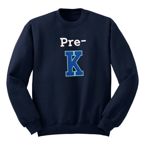 Custom Pre-K Chenille Patch and Print Sweatshirt