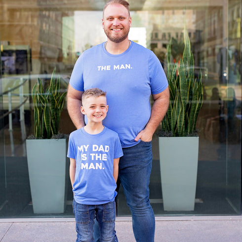Matching Shirts - The Man/My Dad Is The Man - Sky Blue (2 Set Shirts)