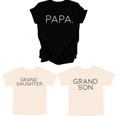 Grandpa and Grand Child - Papa/Grandson/Granddaughter Matching Shirts