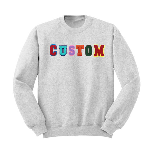 Custom College Mini Chenille Patch Sweatshirt
