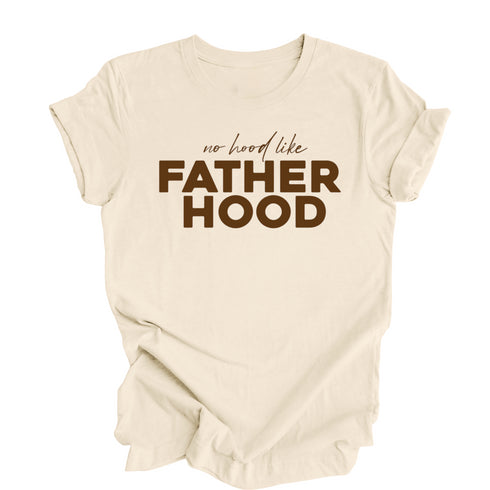 Father, Daughter, Son - No Hood like Fatherhood/Childhood- Natural (2 Set Shirts)