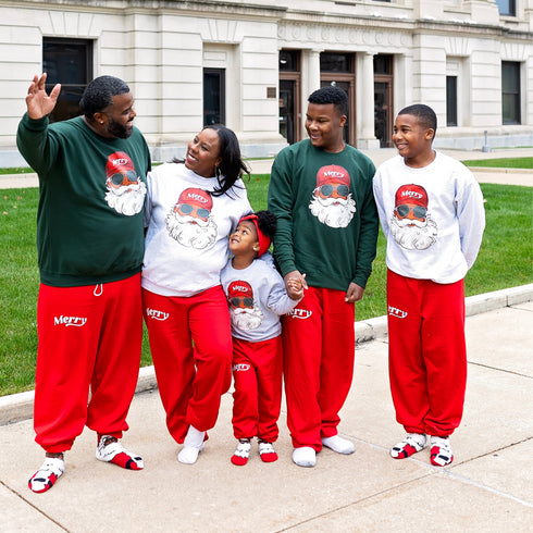 Holiday Family Matching DJ Santa Lounge Set - Sweatshirt and Pants