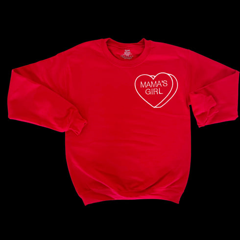 Valentines Day Embroidered Heart - Adult/Kids Sweatshirt