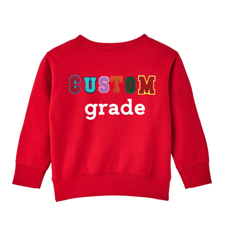 Custom Grade Mini Chenille Patch Sweatshirt (you choose the grade)