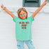 little girl in youth size graphic shirt inspired by taylor swift show girls era album