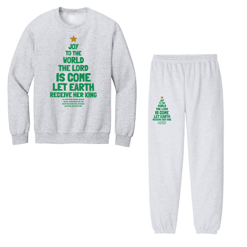 Christmas Family Matching Joy To the World Set - Sweatshirt and Pants