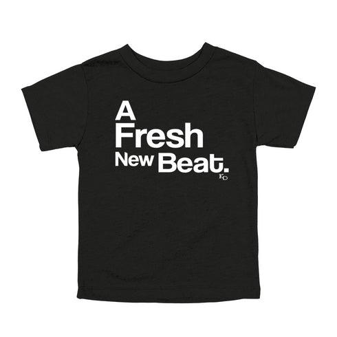 Black Graphic Shirt A Fresh New Beat with white ink short sleeve