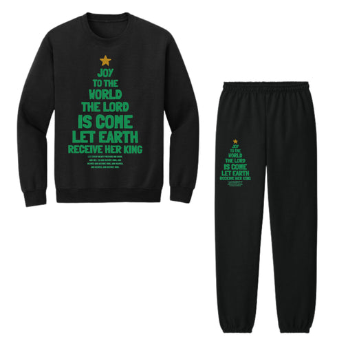Christmas Family Matching Joy To the World Set - Sweatshirt and Pants