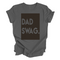 Grey T-shirt with Graphic Design on it that Says Dad Swag for a perfect new dad gift, birthday, or fathers day gift.