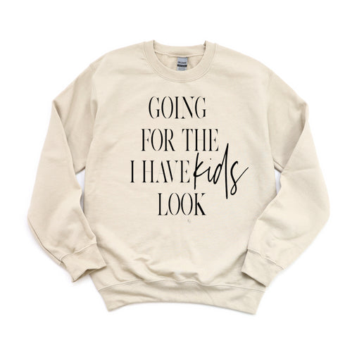 Going For The I Have Kids Look- Natural Pullover/Sweatshirt