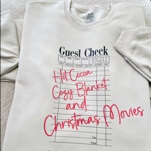 Guest Check Christmas Plans Sweatshirt - Youth and Adult