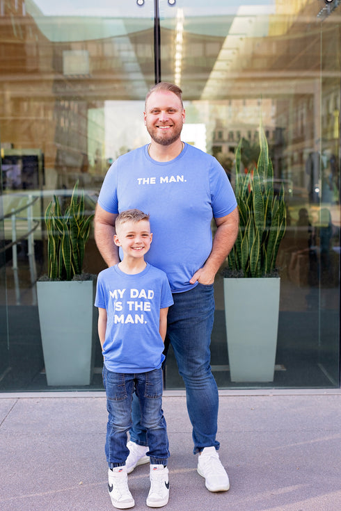 Matching Shirts - The Man/My Dad Is The Man - Sky Blue (2 Set Shirts)