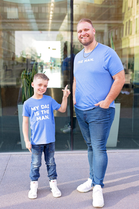 Matching Shirts - The Man/My Dad Is The Man - Sky Blue (2 Set Shirts)