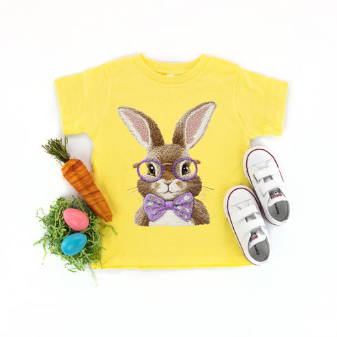 Vintage Easter Bunny with/Purple Bow Tie - Child/Adult T-shirt