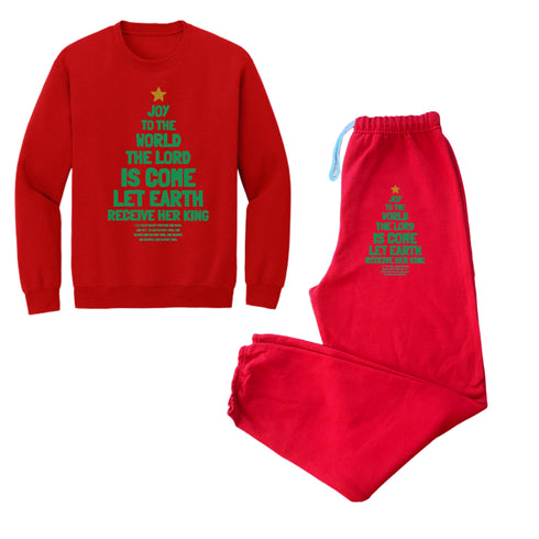Christmas Family Matching Joy To the World Set - Sweatshirt and Pants