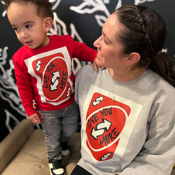 Mother and Son Matching In Valentines Day Sweatshirts