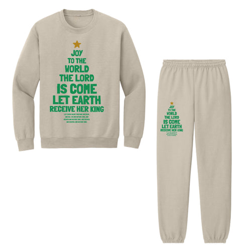 Christmas Family Matching Joy To the World Set - Sweatshirt and Pants