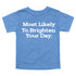 Back to School Superlatives- "Most Likely to Brighten Your Day" Multiple Color T-shirt