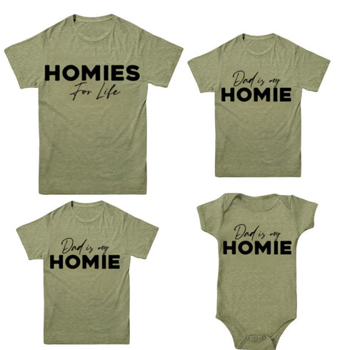 Matching Daddy and Me Set - Homies for Life (Multiple Colors)