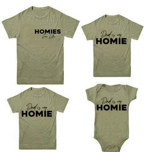 Daddy and Me Family Set - Pocket Style Homies for Life (Multiple Colors)