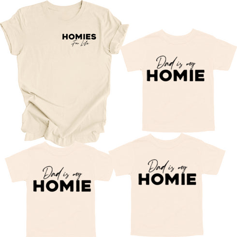 Daddy and Me Family Set - Pocket Style Homies for Life (Multiple Colors)
