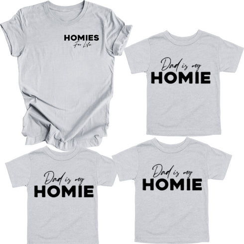 Coordinating Dad and Child - Pocket Style Homies for Life ( Multiple Colors)