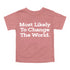 Back to School Superlatives- Most Likely to Change The World" Multiple Color T-shirt