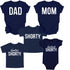 Dad, Mom, Shorty Matching T-shirt Set - Navy