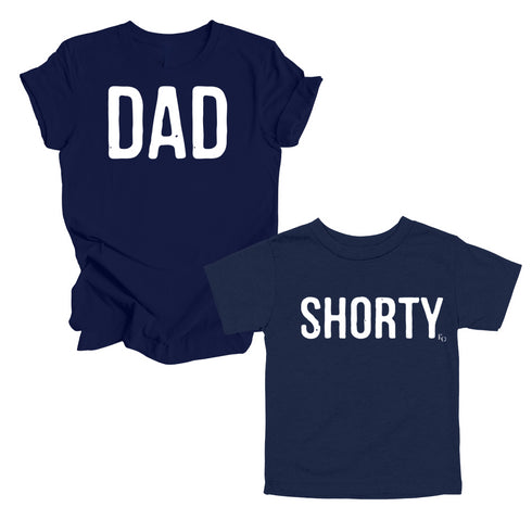Dad and Shorty Matching Shirts - Navy (2 Set Shirts)