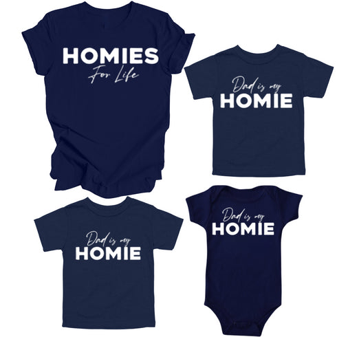 Matching Father and Child Set - Homies for Life ( Multiple Colors)