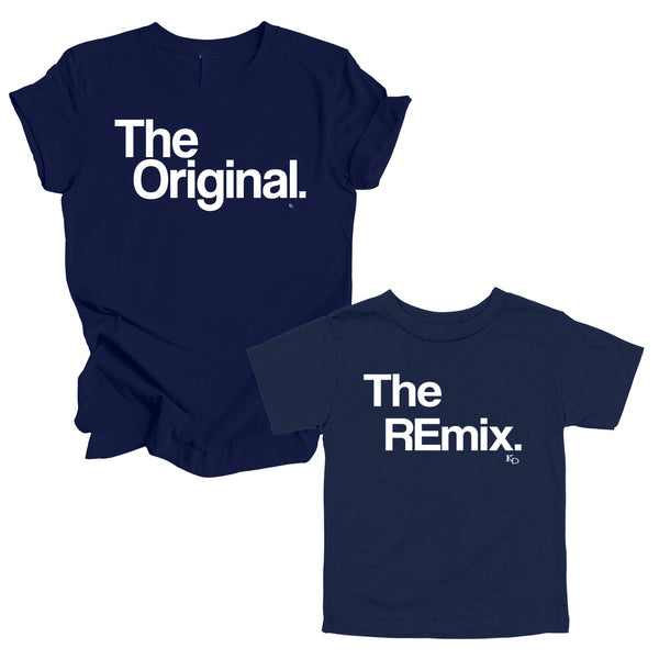 Parent + Child Outfits - The Original The Remix® (navy shirt) Set of 2