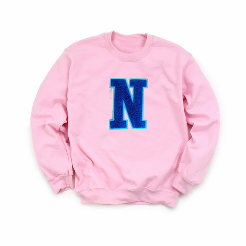 Customizable Patch Sweatshirt - Single Letter Chenille Patch