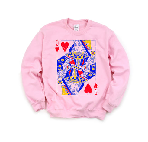 Queen of Hearts - Adult and child Sweatshirt Option (Multiple Colors)