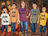 boy mom wearing family matching thanksgiving shirts