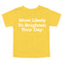 Back to School Superlatives- "Most Likely to Brighten Your Day" Multiple Color T-shirt