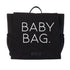 black canvas bag that says baby bag design screen print