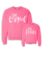 The Original The Remix The Encore® Curvy Script Sweatshirts- Highlighter Pink
