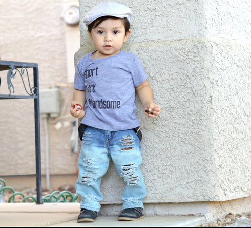 Boy Clothing, Toddler + Kids Tee - Short Dark and Handsome