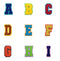 multicolor, mini, patches, iron on, project, alphabet, diy, chenille
