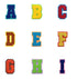 multicolor, mini, patches, iron on, project, alphabet, diy, chenille